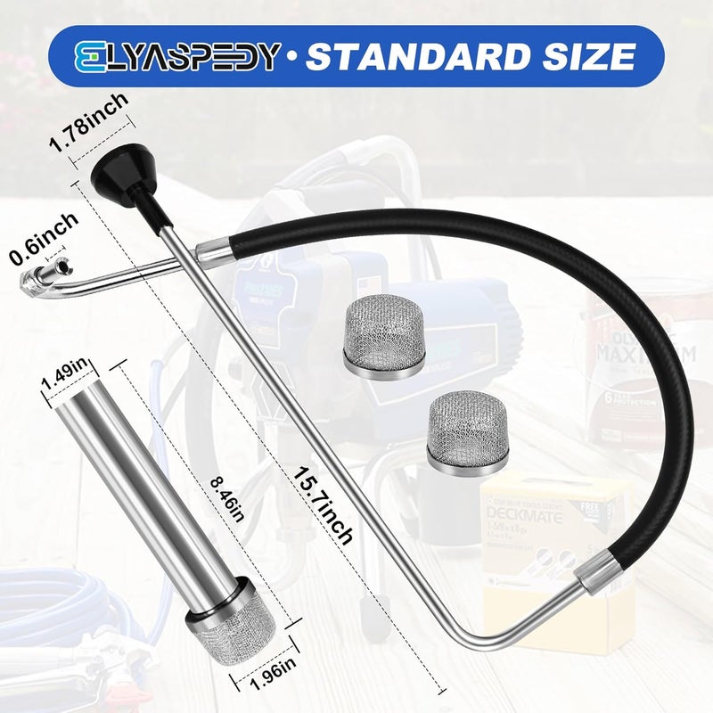 Elyaspedy 2025 New Stainless Steel Suction Hose and Reflux Line Sets,Complimentary 2 Filter,Compatible With Graco 695 795 3900 1095 1595 5900 7900 Airless Spraying Machine,Airless Paint Sprayer Accessories - Image 2